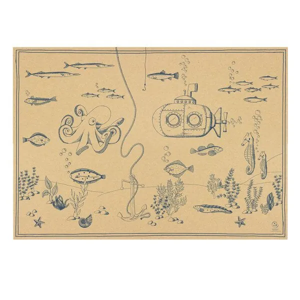 Bow & Hummingbird Bow & Hummingbird Geschenkpapier/Poster Unterwasserwelt – Produktbild 2 von 8