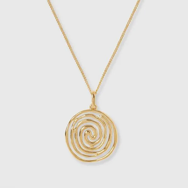 fejn jewelry fejn jewelry Kette 'worlds origins' mit gehämmerten Anhänger, Gold, – Produktbild 1 von 4
