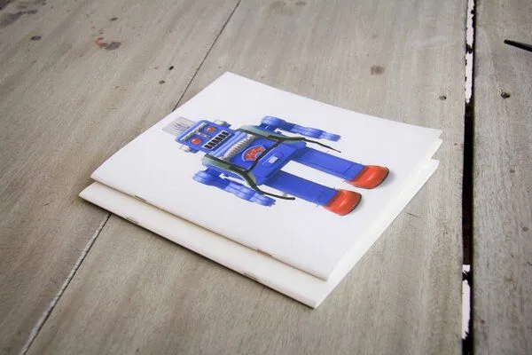 BY COPALA BY COPALA 2er Notizbuch mit vintage Roboter-Motiv – Produktbild 4 von 4