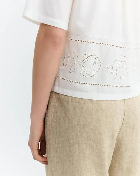 thinking mu thinking mu Kurzarm Bluse Modell: Vainica, Snow white (weiß), – Produktbild 4 von 5