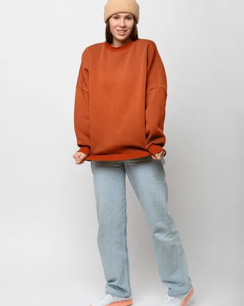 Kultgut Kultgut For all Day - Oversize Damen Sweatshirt / Uni, Terrarot, – Produktbild 4 von 4