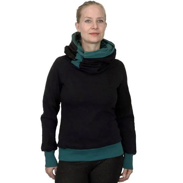 liebewicht liebewicht Kapuzenpullover KapOn schwarz/grün in 2 Längen nach Wahl – Produktbild 4 von 8