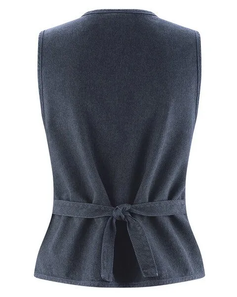 HempAge HempAge Damen Weste Hanf/Biobaumwolle Slim Fit, Navy (blau), – Produktbild 4 von 4
