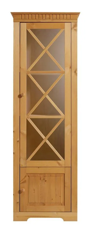 OTTO home Vitrine Lisa aus schönem massivem Kiefernholz, mit einer schönen Glastürfront, Beige, – Produktbild 4 von 5