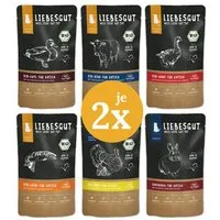 Liebesgut Tiernahrung Liebesgut Tiernahrung Probierpaket Katze Adult & Sensitiv 12 x 100 g – Produktbild 1 von 1