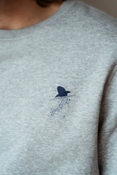 Kultgut Kultgut Biofair - Supersoft Sweatshirt - Pullover / Little Shark, Grau, – Produktbild 1 von 4