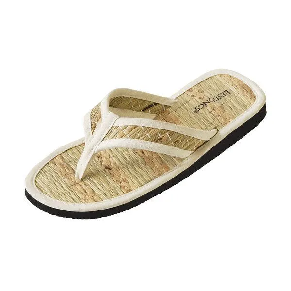 Les Tôngs Les Tôngs Flip Flops OCEAN-V Zimtlatschen aus Seegras vegane Zimtsohle, Weiß, – Produktbild 1 von 4