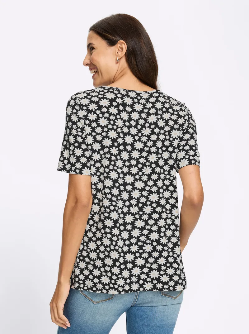 Witt Print-Shirt, Schwarz-ecru-bedruckt, – Produktbild 2 von 2