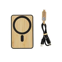 XD Collection Zen 5000mAh 5W magnetische Bambus-Powerbank aus RCS rPlastik, schwarz – Produktbild 1 von 1