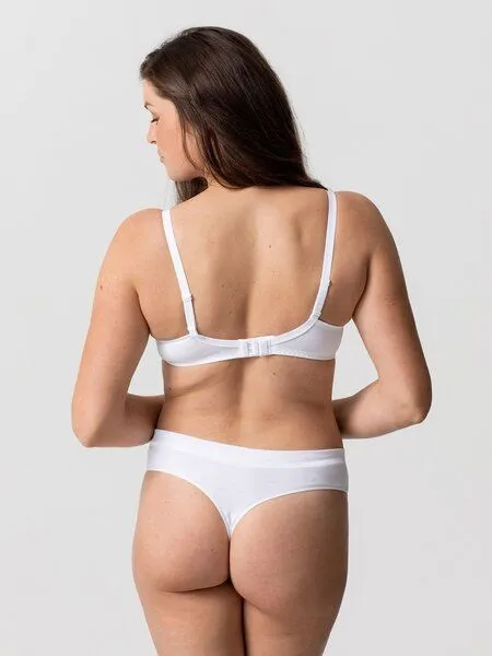erlich textil erlich textil Gertrud String mit Spitze aus Bio-Baumwolle, Weiß, – Produktbild 4 von 7