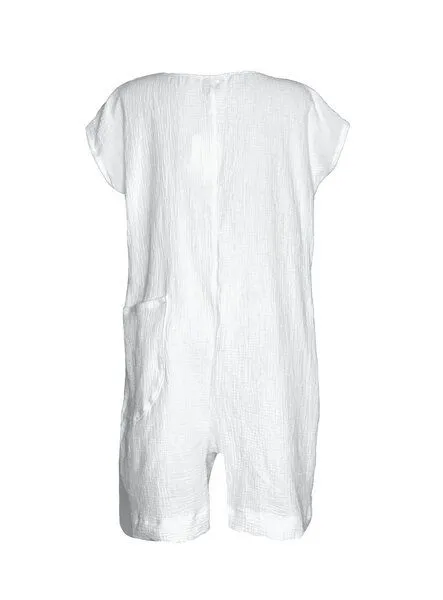 Golden Circle Clothing Golden Circle Clothing Musselin-Playsuit / Jumpsuit für den Sommer, Weiss, – Produktbild 4 von 4