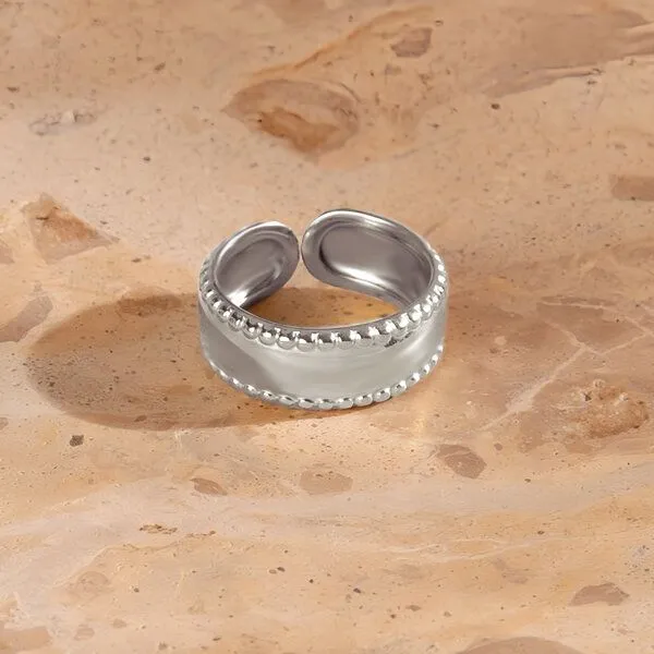 ELEKTROPULLI Größenverstellbarer BOLD TRIPLE Ring ca. Ø 17 - 19mm von Elektropulli, Silber, – Produktbild 2 von 3