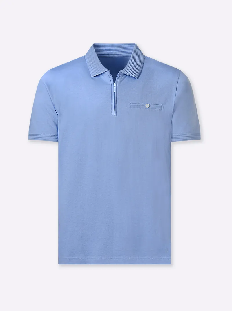 marco donati Kurzarmshirt bleu, Bleu, – Produktbild 1 von 3