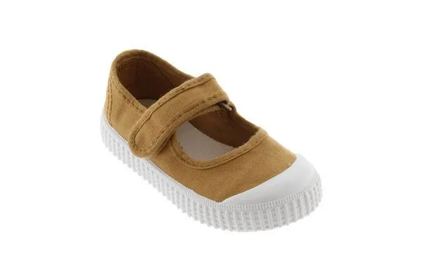 Victoria Victoria vegane Kinder-Klett-Ballerinas – Mercedes de Lona, Oro (gold), – Produktbild 1 von 4