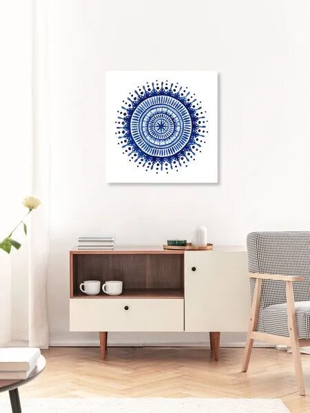 Photocircle Photocircle Poster / Leinwandbild - Blue Watercolor Mandala – Produktbild 2 von 4