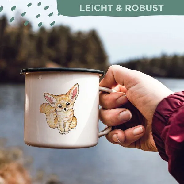 LIGARTI Emaille Tasse – Wüstenfuchs – LIGARTI Tiermanufaktur – Produktbild 4 von 4