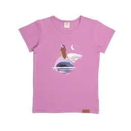 Walkiddy Kinder T-Shirt lila Mermaid GOTS-zertifiziert aus Bio-Baumwolle, kurzarm, weicher Jersey mit Meerjungfrauen-Motiv – Walkiddy, bequem & hautfreundlich – Produktbild 1 von 1