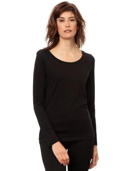 FellHerz FellHerz Damen Longsleeve, Schwarz, – Produktbild 4 von 5