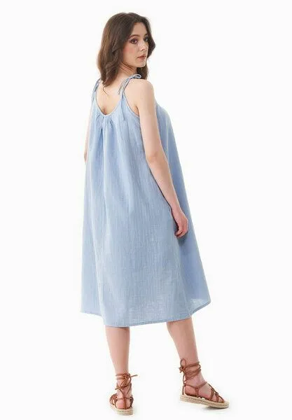 ORGANICATION ORGANICATION Musselin Kleid aus Bio-Baumwolle, Blau(ice blue), – Produktbild 4 von 4