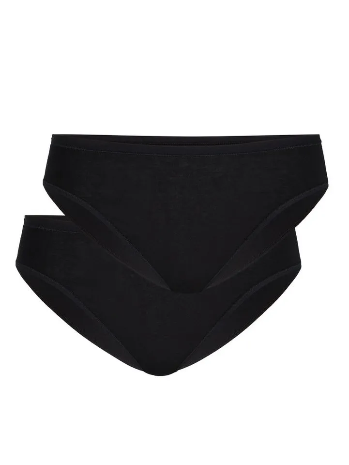 CALIDA CALIDA Slip Benefit Women (2er Pack) elastisch, Single Jersey-Qualität, weich, Basic, Schwarz, – Produktbild 1 von 3