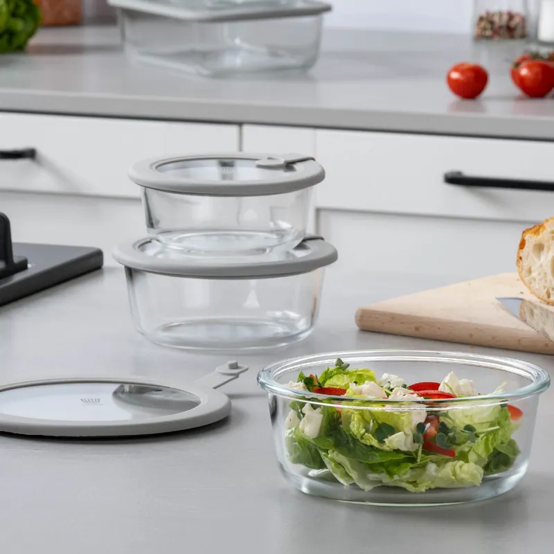 Chefkoch trifft Fackelmann Chefkoch trifft Fackelmann Set Vorratsgläser "Alles aus Glas", rund, 3-tlg. – Produktbild 2 von 2