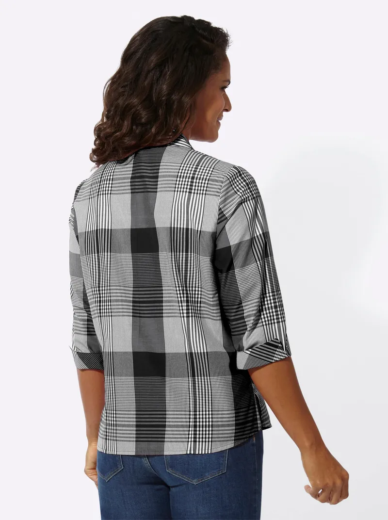 Witt Karobluse schwarz-weiß-kariert, Schwarz-weiß-kariert, – Produktbild 2 von 2