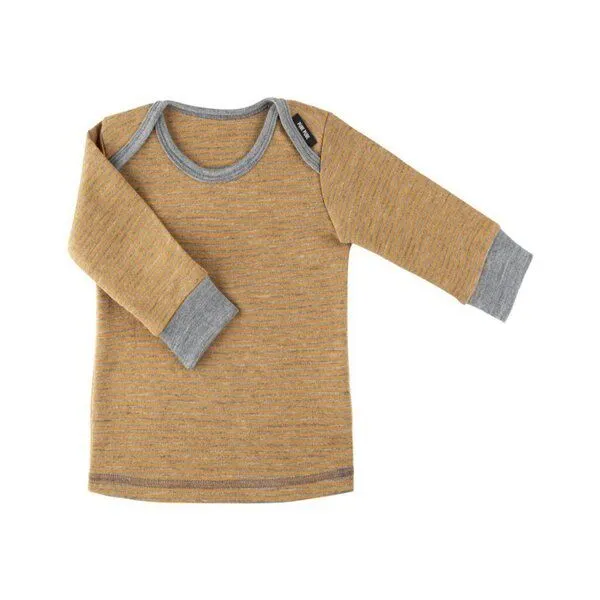 Pure pure by Bauer Pure pure by Bauer Langarm-Shirt in grau-bernstein aus Wolle/Seide von pure-pure by Bauer – Produktbild 1 von 1