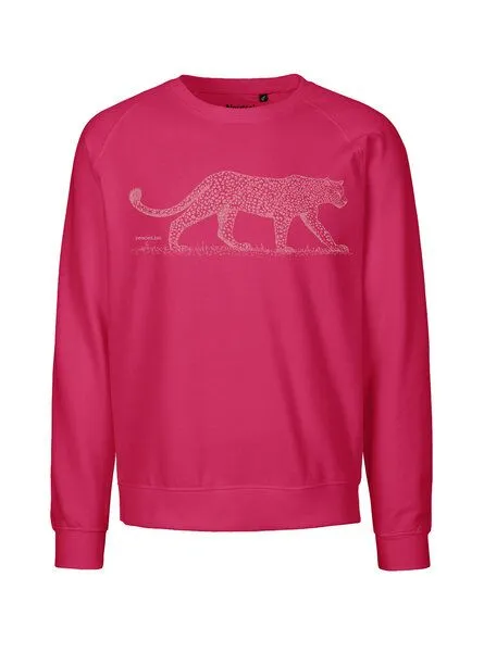 Peaces.bio - handbedruckte Biomode Peaces.bio - handbedruckte Biomode Bio Damen Sweatshirt Loose Fit Leopard, Pink, – Produktbild 1 von 2