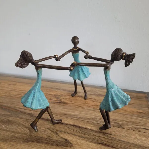 Moogoo Creative Africa Moogoo Creative Africa "Alors on danse" | Bronze-Skulptur von Hamidou | Einzelstücke, handgemacht & fair gehandelt in Westafrika, Türkis, – Produktbild 1 von 2