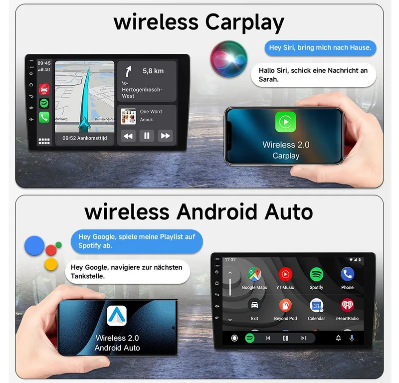 A-Sure 9" Für Opel Corsa E 2015-2019 4+64G Carplay WiFi GPS Navi Bluetooth5.0 Autoradio (RDS, Digitalradio (DAB), FM, AM, 1280*800 IPS Screen/8-Core CPU) – Produktbild 4 von 5
