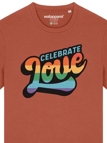 watapparel watapparel T-Shirt Unisex Celebrate Love, Heritage brown, – Produktbild 3 von 3