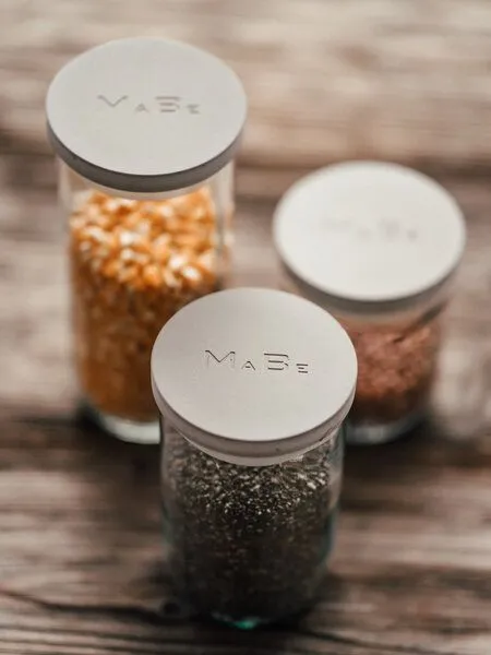 MaBe MaBe Vorratsglas 500ml - hoch & schmal - Upcycling meets Beton, Transparent, – Produktbild 2 von 4
