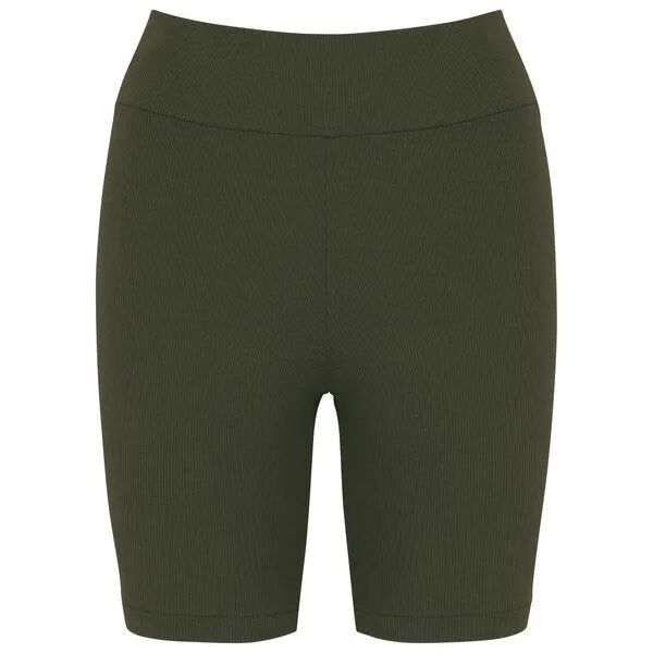 Greenspired Greenspired Damen-Ripp-Shorts aus Bio-Baumwolle, Khaki, – Produktbild 1 von 1