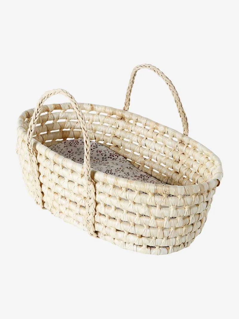 Vertbaudet Moseskorb für Puppen, Beige, – Produktbild 2 von 3