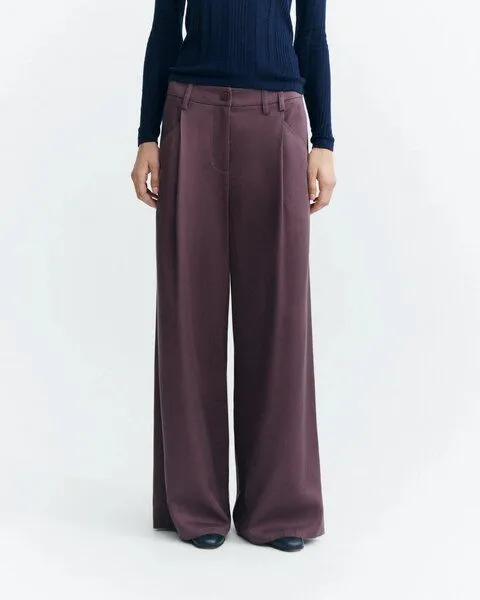 thinking mu thinking mu Damen Hose - Molly Pants - aus Lyocell, Dark wine (weinrot), – Produktbild 1 von 3