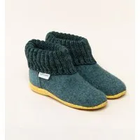 Gottstein Gottstein Kinder Hüttenschuh Alpine Boot RU - Aus reiner Bio-Schafwolle für Jungen & Mädchen mit Gummisohle - Hausschuh Made in Tirol, Dunkel-grün, – Produktbild 1 von 1