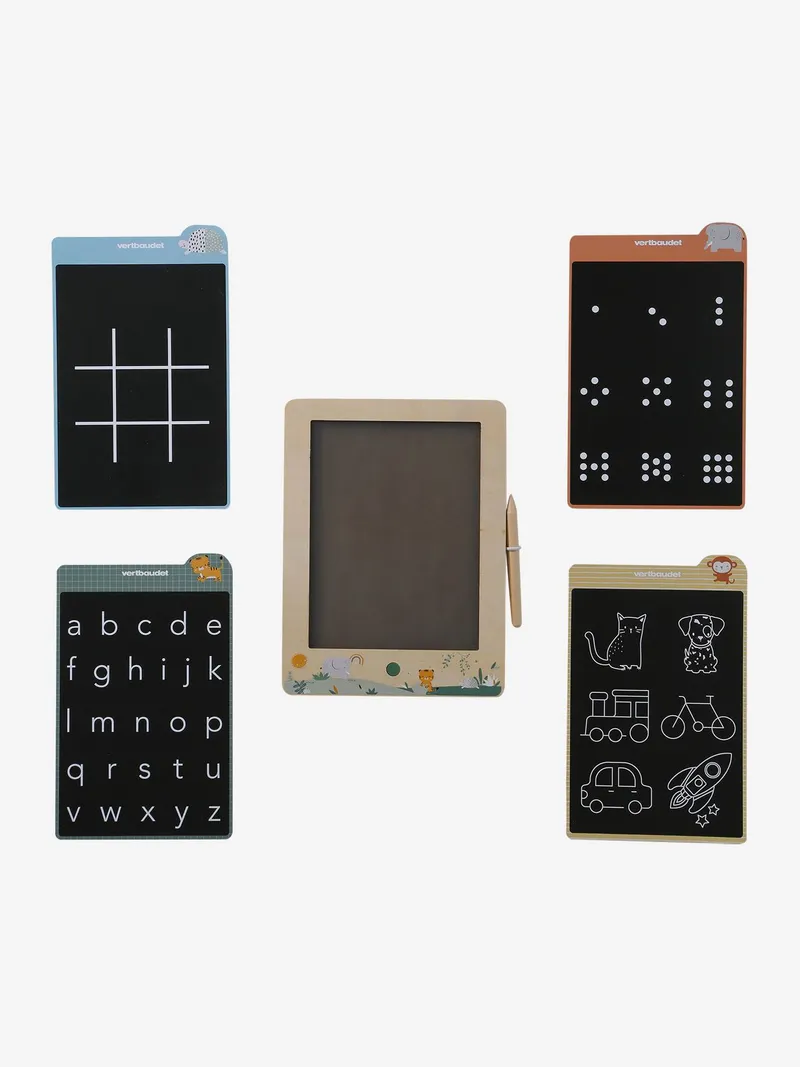 Vertbaudet Zeichentafel aus Holz FSC® Kinder, Braun, – Produktbild 4 von 4