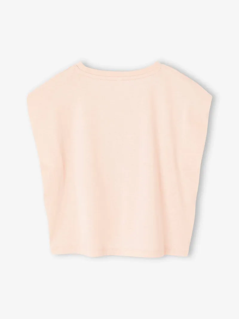 Vertbaudet T-Shirt Mädchen mit Schulterpolstern hell, Hellrosa, – Produktbild 2 von 3