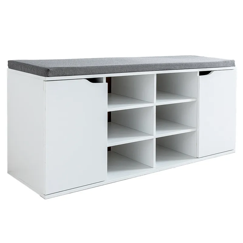 Kesper Schuhschrank mit Sitzkissen, 2 Türen und 6 Fächer, Weiss, – Produktbild 4 von 4