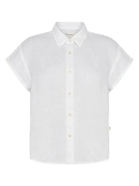 KnowledgeCotton Apparel KnowledgeCotton Apparel ASTER faltbares Kurzarm-Leinenhemd - Bio-Leinen - GOTS/Vegan, Weiss (bright-white), – Produktbild 1 von 4