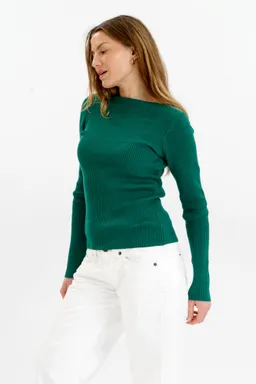KOMODO KOMODO Damen vegan Strick-Top Rippe Wasabi Grün – Produktbild 1 von 1