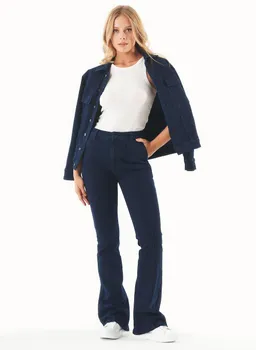 ORGANICATION ORGANICATION Damen vegan Flared Jeans Bio-Baumwolle Dunkelblau – Produktbild 1 von 1