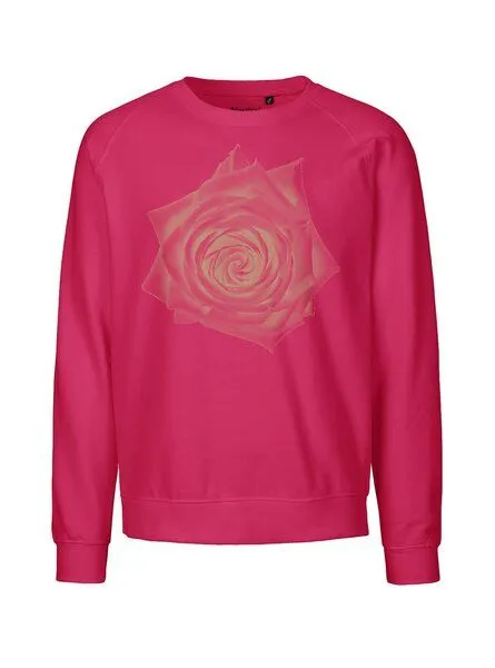 Peaces.bio - handbedruckte Biomode Peaces.bio - handbedruckte Biomode Bio Damen Sweatshirt Loose Fit Rose, Pink, – Produktbild 1 von 3