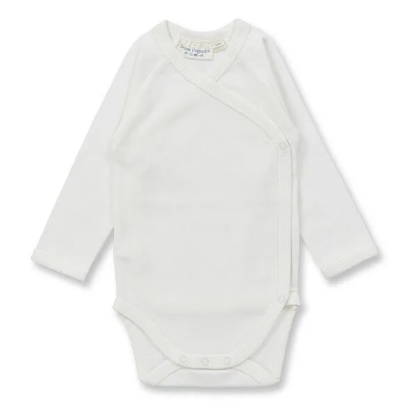 Sense Organics sense-organics Baby Wickel Langarmbody, Modell YGON, Weiß, – Produktbild 1 von 4