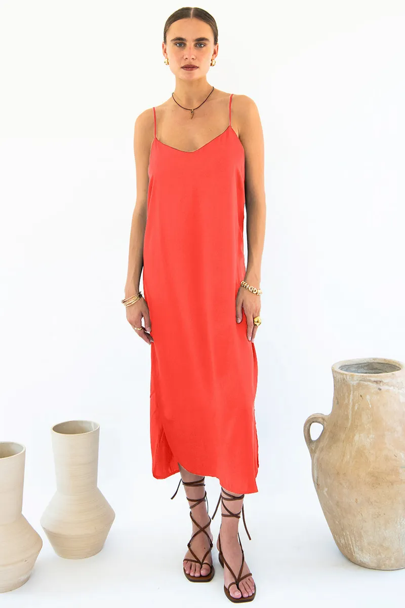 Neu Nomads Neu Nomads Damen vegan Kleid Easy Slip Coral, Dunkelorange, – Produktbild 2 von 2