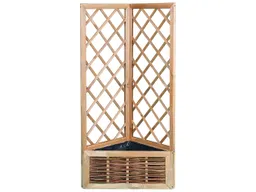 Pflanzkasten aus Kiefer und Weide, mit Folie und Rankgitter B 50 x T 50 x H 30/140 cm – Produktbild 1 von 1
