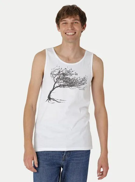 Peaces.bio - handbedruckte Biomode Peaces.bio - handbedruckte Biomode Bio Tank Top Windy Tree Herren, Weiß, – Produktbild 2 von 2