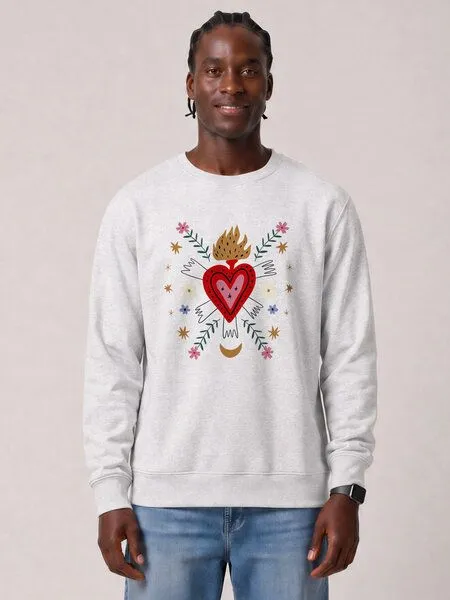 watapparel watapparel Sweatshirt Unisex Love and flex, Cool heather grey, – Produktbild 3 von 4