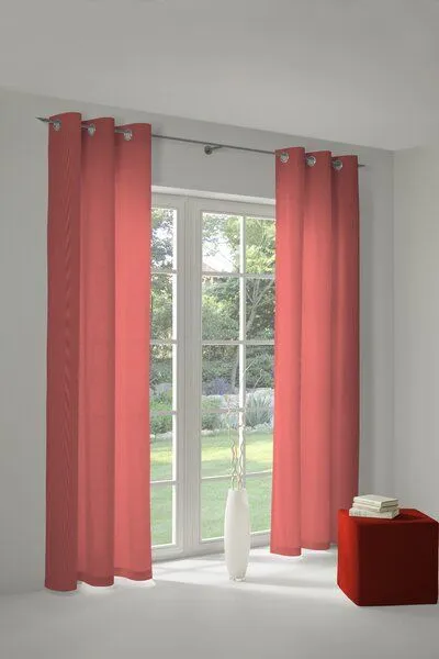 Nature by Adam Nature by Adam Vorhang aus 100% Bio-Baumwolle - Made in Germany - Uni Collection light, Rot, – Produktbild 6 von 7