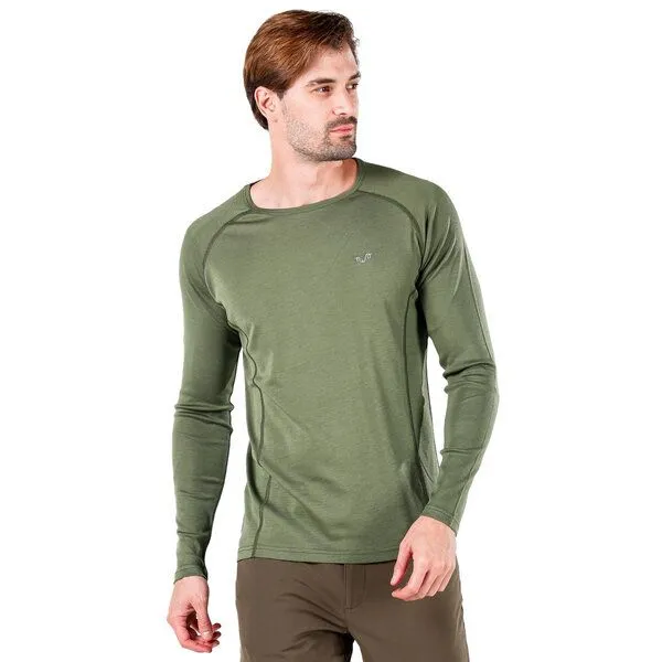 Woolona Woolona Langarmshirt - REMUS - 100% Merinowolle, Grün, – Produktbild 2 von 2